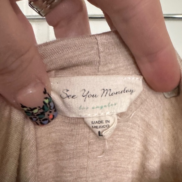 Anthropologie See you Monday Beige Midi Dress - Picture 2 of 7